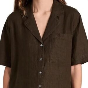AYR Short Sleeve Camp Shirt in Brown Size Small